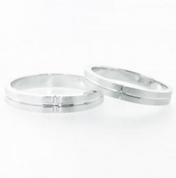 【沖縄結婚指輪】JS-018　　K10ホワイトゴールド